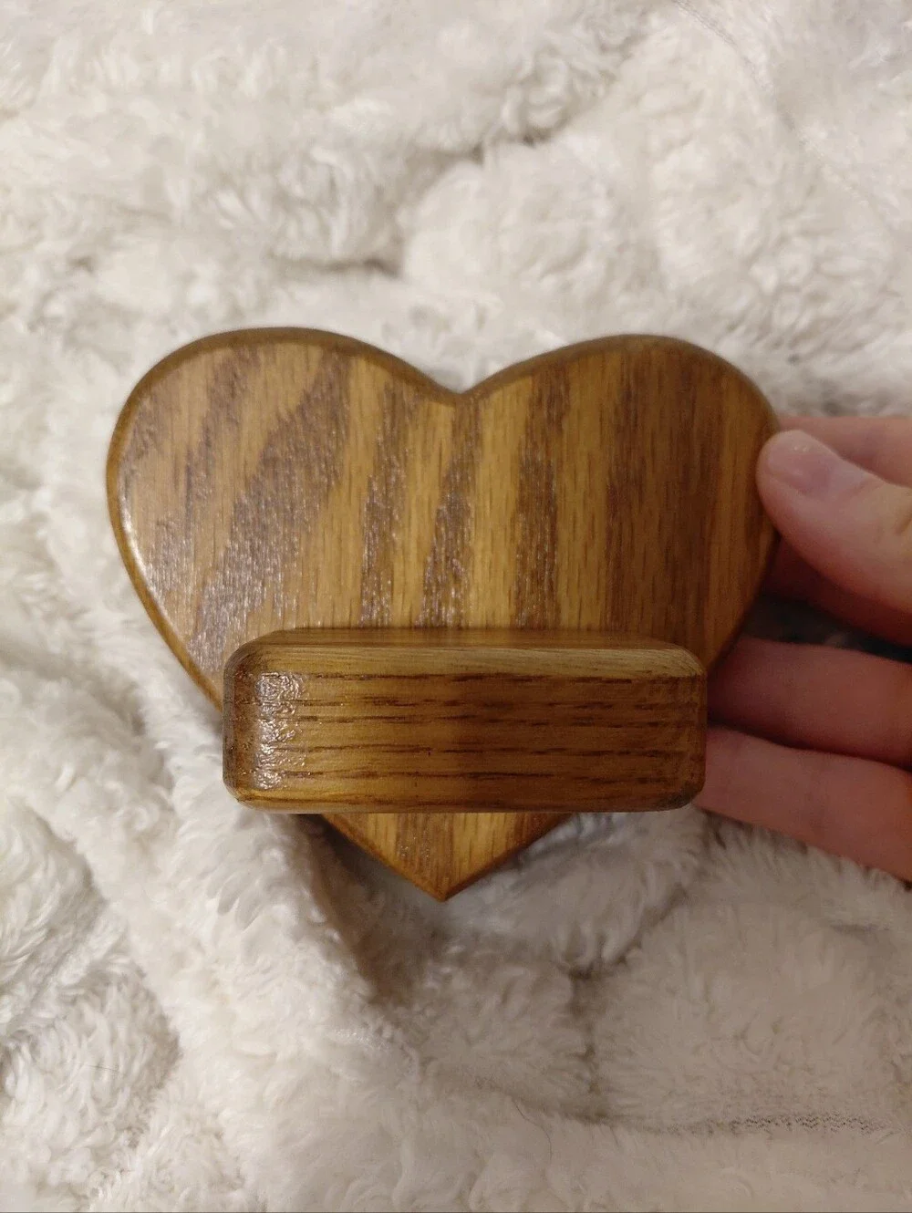 Vintage 90s Wooden Heart Shape Trinket Knick Knack Shelf